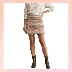 LOFT Outlet Textured Geometric Wrap Mini Skirt - Size 2